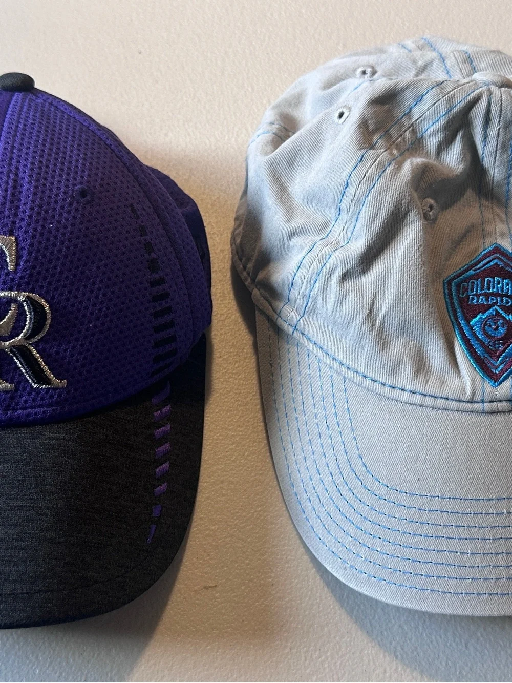 Kids CO Rockies and Rapids Baseball Hat Set